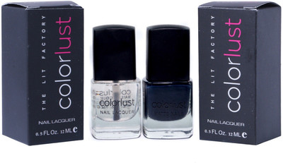 

Colorlust Nailpaint Topcoat & Black Black, Topcoat(Pack of 2)