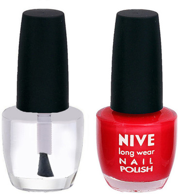 

Nive Colour Blast Nail Polish 1206201695 Clear,Red(Pack of 2)