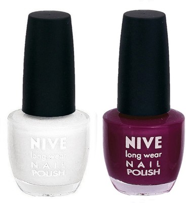 

Nive Colour Blast Nail Polish 1206201719 White,Purple(Pack of 2)