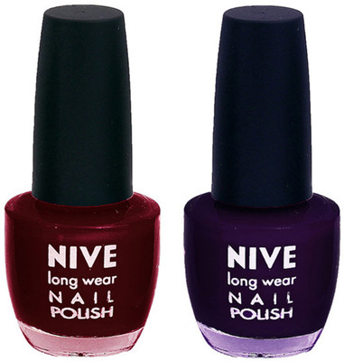 

Nive Colour Blast Nail Polish 1206201632 Red,Purple(Pack of 2)