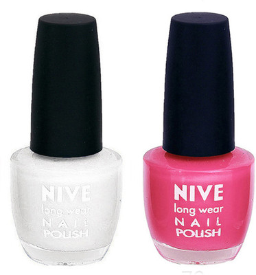 

Nive Colour Blast Nail Polish 1206201738 White,Pink(Pack of 2)