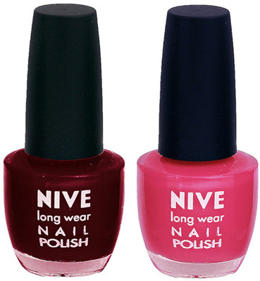 

Nive Colour Blast Nail Polish 1206201615 Red,Pink(Pack of 2)