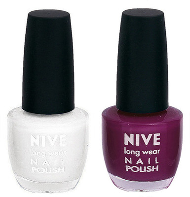 

Nive Colour Blast Nail Polish 1206201746 White,Purple(Pack of 2)