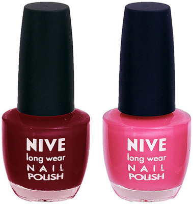 

Nive Colour Blast Nail Polish 1206201669 Red,Pink(Pack of 2)