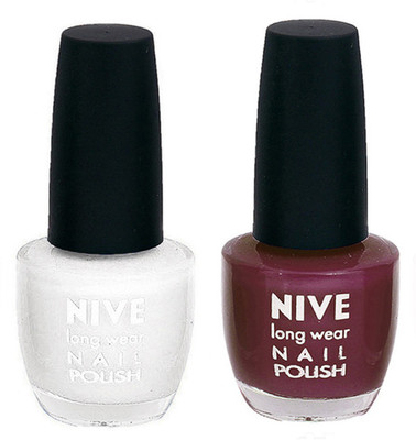 

Nive Colour Blast Nail Polish 1206201734 White,Purple(Pack of 2)