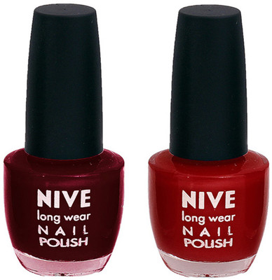

Nive Colour Blast Nail Polish 1206201626 Red,Pink(Pack of 2)