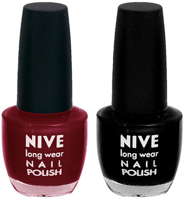 

Nive Colour Blast Nail Polish 1206201660 Red,Black(Pack of 2)