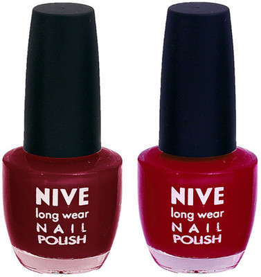 

Nive Colour Blast Nail Polish 1206201673 Red,Pink(Pack of 2)