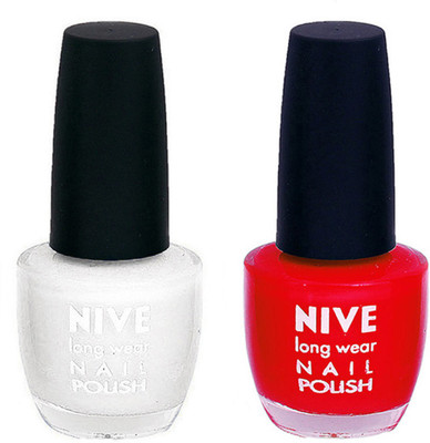 

Nive Colour Blast Nail Polish 1206201726 White,Red(Pack of 2)