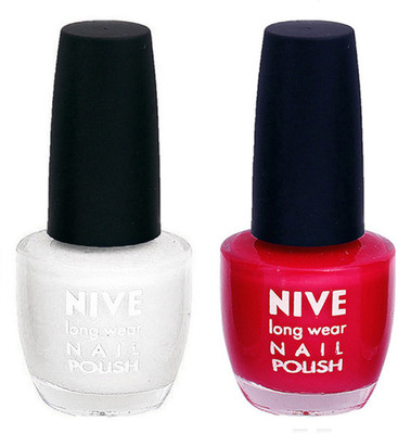 

Nive Colour Blast Nail Polish 1206201731 White,Pink(Pack of 2)