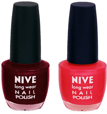 

Nive Colour Blast Nail Polish 1206201627 Red,Pink(Pack of 2)