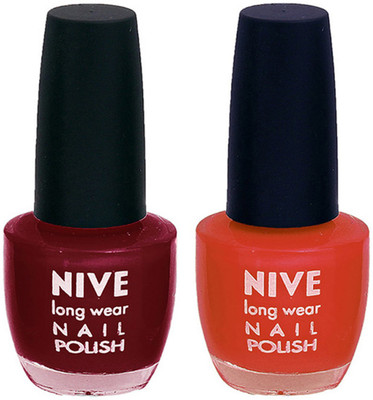 

Nive Colour Blast Nail Polish 1206201661 Red,Brown(Pack of 2)