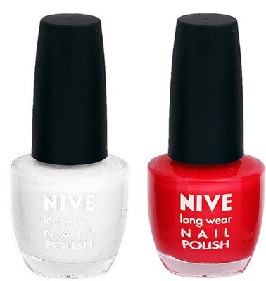 

Nive Colour Blast Nail Polish 1206201732 White,Red(Pack of 2)