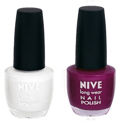 

Nive Colour Blast Nail Polish 1206201741 White,Purple(Pack of 2)