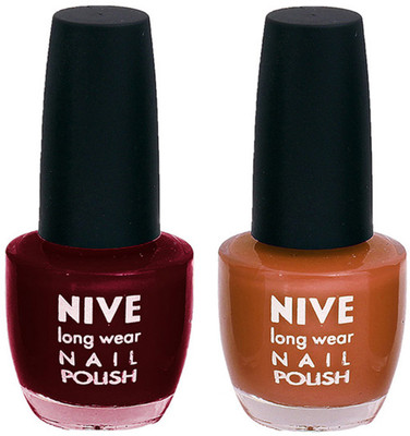 

Nive Colour Blast Nail Polish 1206201608 Red,Brown(Pack of 2)