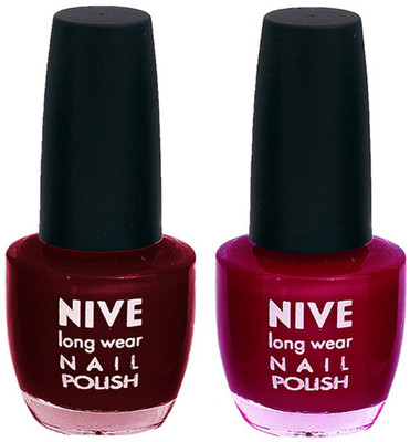 

Nive Colour Blast Nail Polish 1206201606 Red,Pink(Pack of 2)