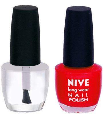 

Nive Colour Blast Nail Polish 1206201690 Clear,Red(Pack of 2)