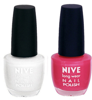 

Nive Colour Blast Nail Polish 1206201727 White,Pink(Pack of 2)