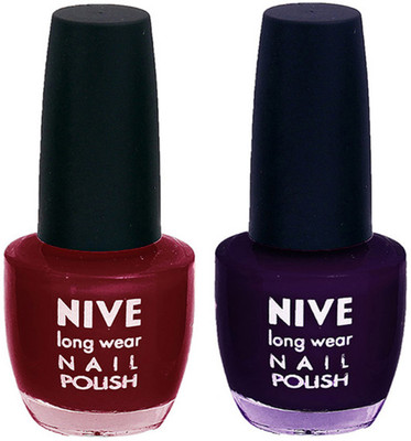 

Nive Colour Blast Nail Polish 1206201671 Red,Purple(Pack of 2)