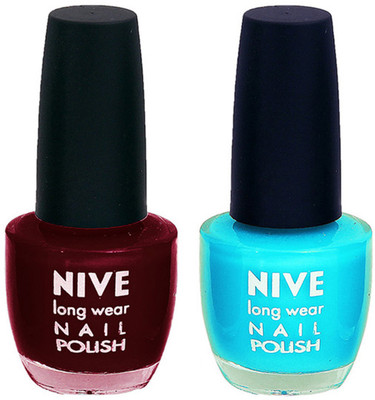 

Nive Colour Blast Nail Polish 1206201617 Red,Blue(Pack of 2)