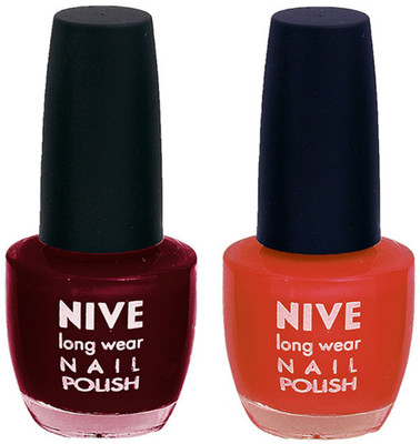 

Nive Colour Blast Nail Polish 1206201623 Red,Brown(Pack of 2)