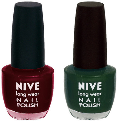 

Nive Colour Blast Nail Polish 1206201618 Red,Green(Pack of 2)