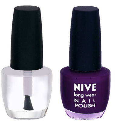 

Nive Colour Blast Nail Polish 1206201692 Clear,Purple(Pack of 2)