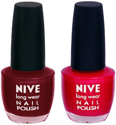 

Nive Colour Blast Nail Polish 1206201676 Red,Pink(Pack of 2)