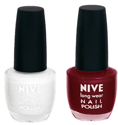 

Nive Colour Blast Nail Polish 1206201748 White,Red(Pack of 2)
