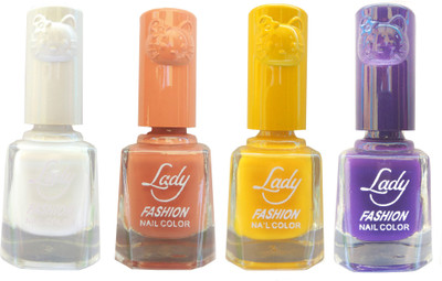 

Lady Fashion Colour Cap Insta Dry Nail polish (Evergreen Colours)41 White,Brown,Yellow,Purple(Pack of 4)