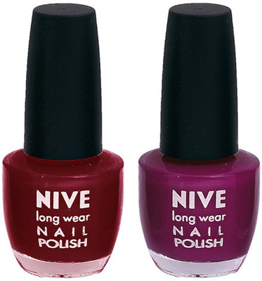 

Nive Colour Blast Nail Polish 1206201672 Red,Purple(Pack of 2)