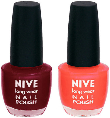 

Nive Colour Blast Nail Polish 1206201668 Red,Orange(Pack of 2)