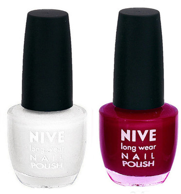

Nive Colour Blast Nail Polish 1206201718 White,Pink(Pack of 2)