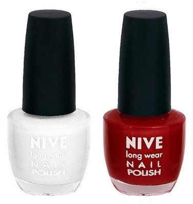 

Nive Colour Blast Nail Polish 1206201735 White,Pink(Pack of 2)