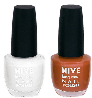 

Nive Colour Blast Nail Polish 1206201720 White,Brown(Pack of 2)