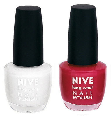 

Nive Colour Blast Nail Polish 1206201737 White,Pink(Pack of 2)