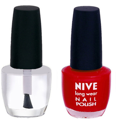 

Nive Colour Blast Nail Polish 1206201709 Clear,Red(Pack of 2)