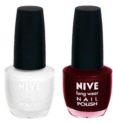

Nive Colour Blast Nail Polish 1206201723 White,Red(Pack of 2)