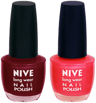

Nive Colour Blast Nail Polish 1206201651 Red,Pink(Pack of 2)