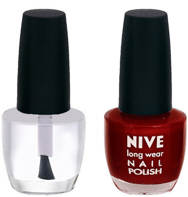 

Nive Colour Blast Nail Polish 1206201680 Clear,Red(Pack of 2)