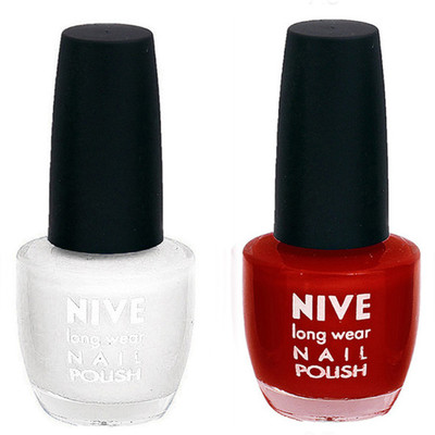 

Nive Colour Blast Nail Polish 1206201715 White,Red(Pack of 2)