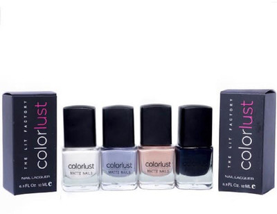 

Colorlust Matte Nails Mocha Brown matte, Charcoal Black Matte, Chalk White Matte, Grey Mouse(Pack of 4)