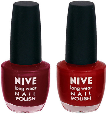 

Nive Colour Blast Nail Polish 1206201664 Red,Pink(Pack of 2)