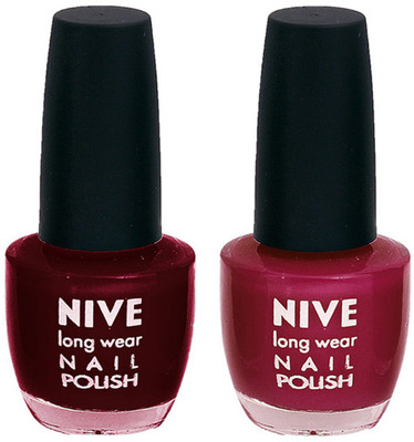 

Nive Colour Blast Nail Polish 1206201625 Red,Pink(Pack of 2)