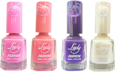 

Lady Fashion Colour Cap Insta Dry Nail polish (Evergreen Colours)20 Pink,Pink,Purple,White(Pack of 4)