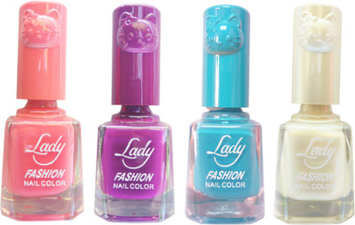 

Lady Fashion Colour Cap Insta Dry Nail polish (Evergreen Colours)30 Pink,Purple,Blue,White(Pack of 4)