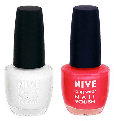 

Nive Colour Blast Nail Polish 1206201724 White,Pink(Pack of 2)