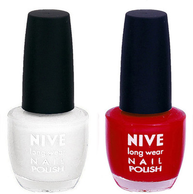 

Nive Colour Blast Nail Polish 1206201743 White,Red(Pack of 2)