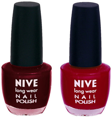Nive Colour Blast Nail Polish 1206201634 Red,Pink(Pack of 2)