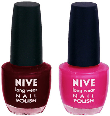 

Nive Colour Blast Nail Polish 1206201605 Red,Pink(Pack of 2)